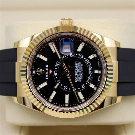 rolex sky dweller gold oysterflex.